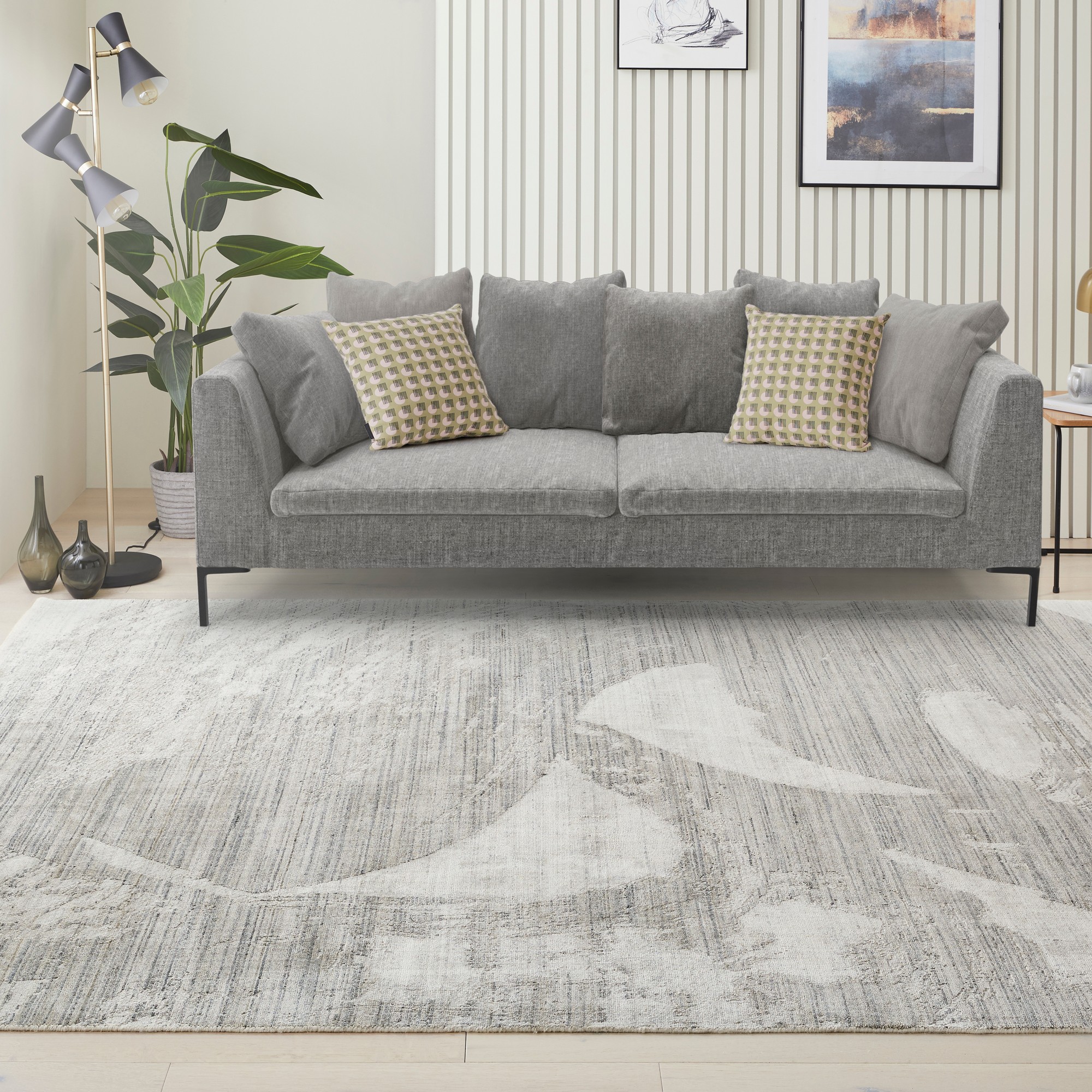 Dune Du155 Wave Wool Rugs By Concept Looms In White Light Blue